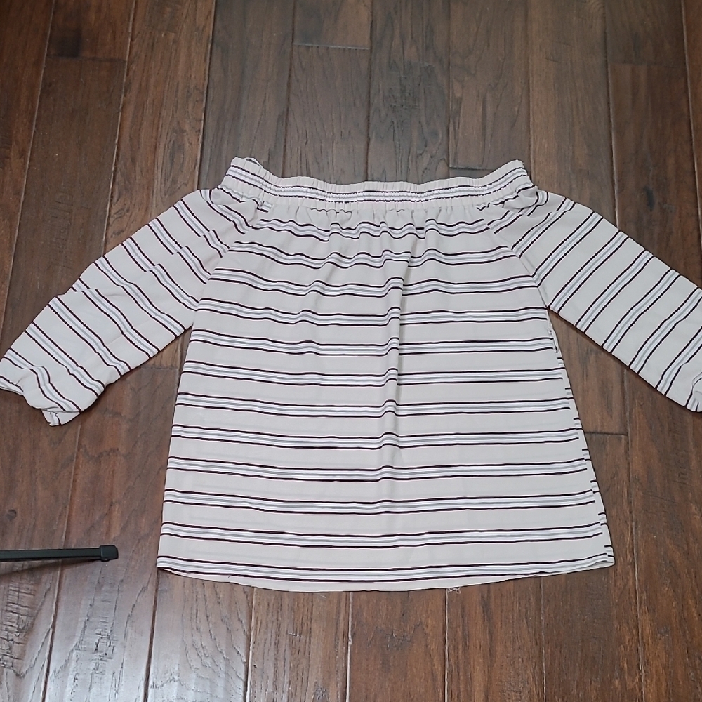 Forever 21 Pink Striped Off-the-Shoulder Blouse size XL